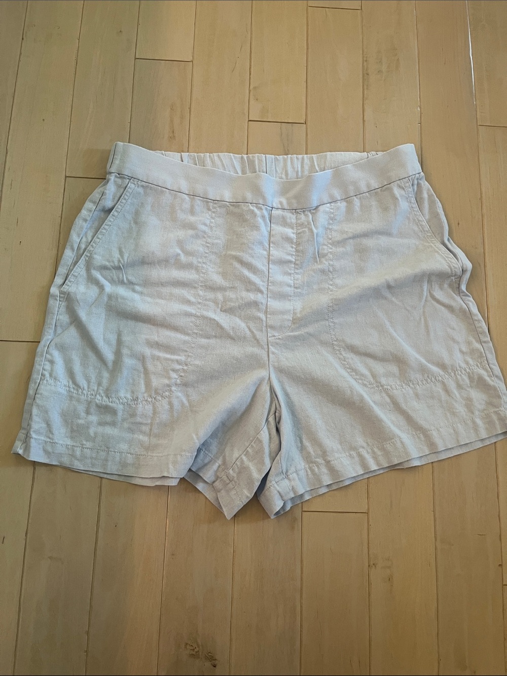 Banana Republic Factory Light Blue Linen-Blend Shorts